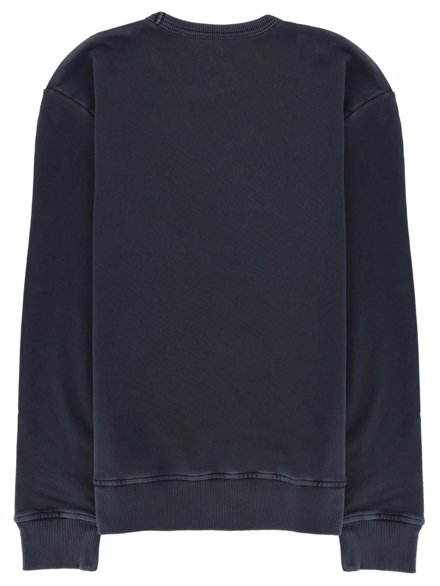 Fay Stitched X Crewneck Cotton Sweatshirt Zwart