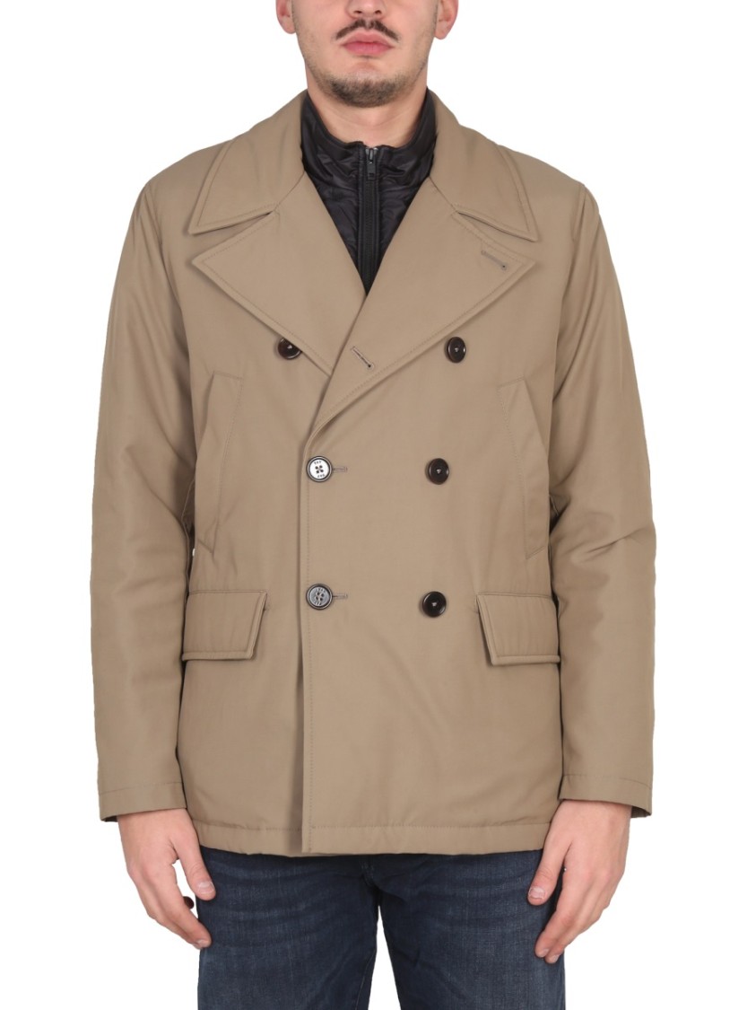 Fay "Peacot Double Front" Coat Groen