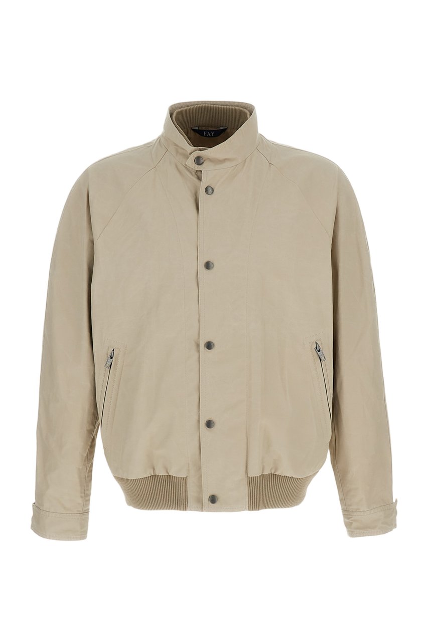 Fay Structured Beige Jacket with Clean Minimalist Design Neutraal