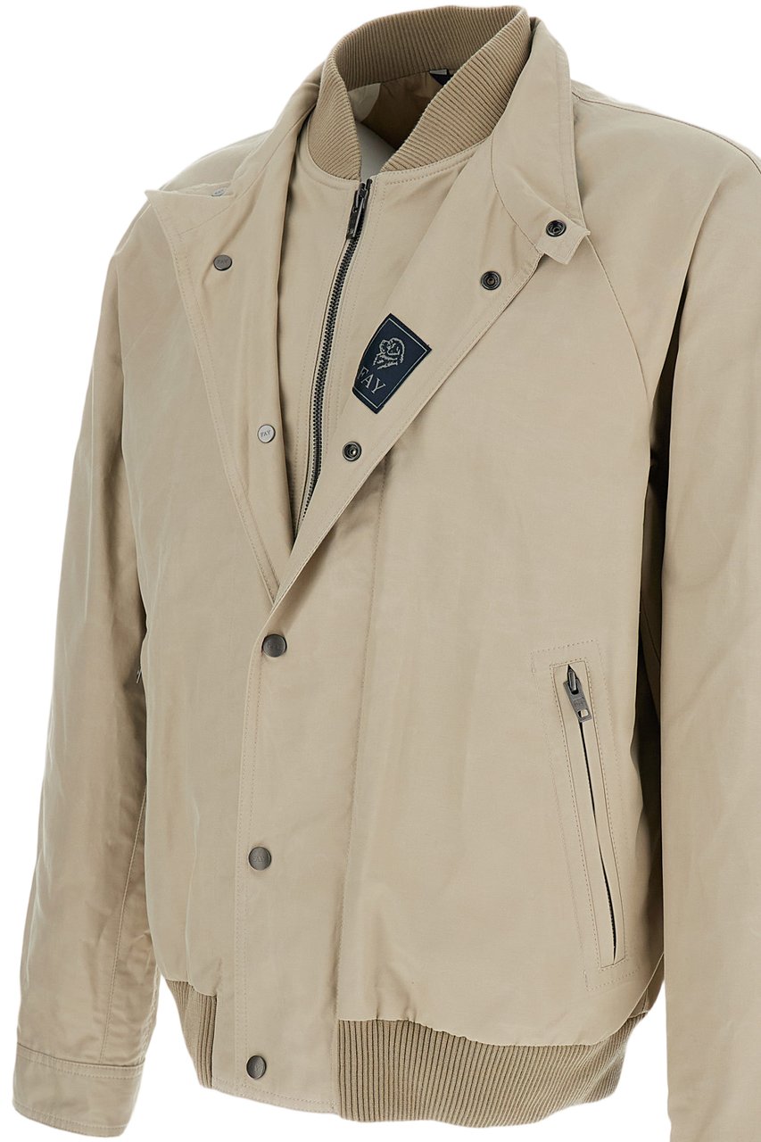 Fay Structured Beige Jacket with Clean Minimalist Design Neutraal