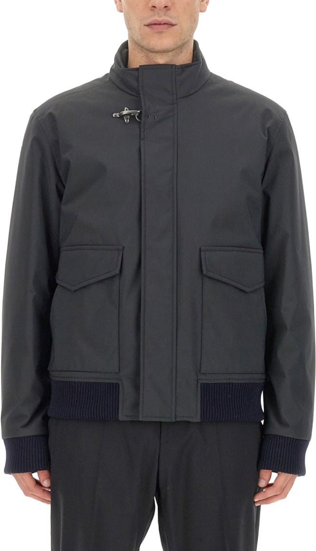 Fay Nylon Bomber Jacket Zwart