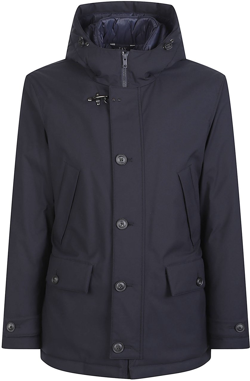 Fay Winter Short Parka Blue Blauw