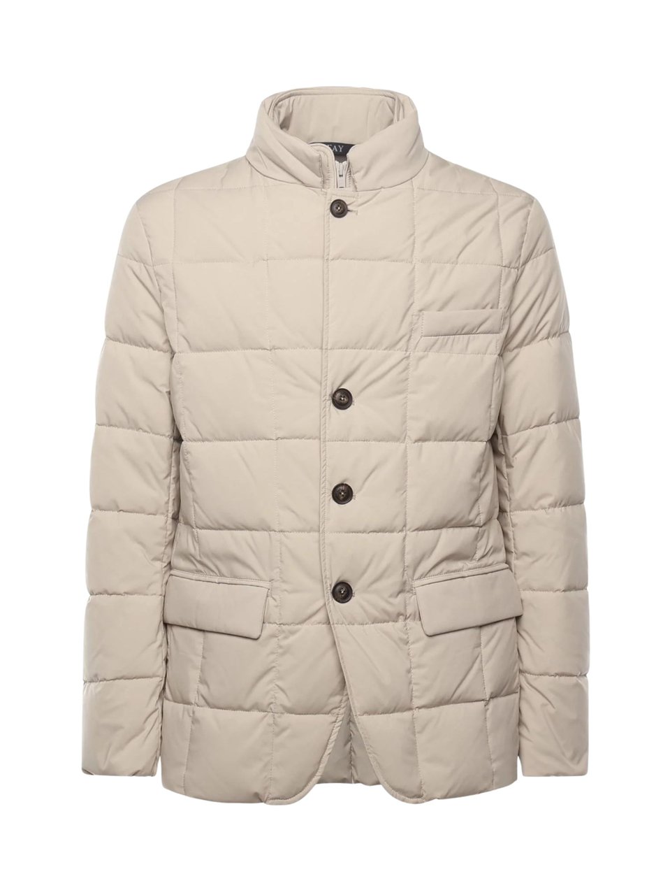 Fay Quilted Short Coat With Double-Breasted Front And Pockets Neutraal