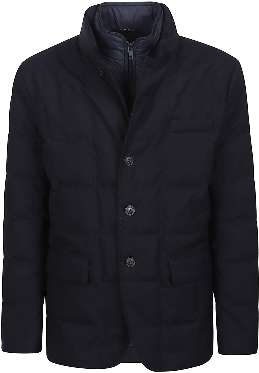 Fay Double Front Down Jacket Blue Blauw