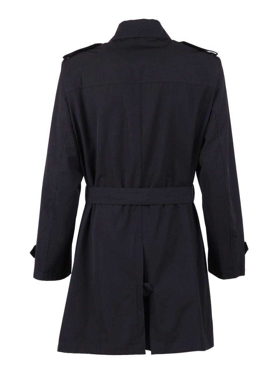 Fay Trench Regular Fit Double Breasted Trench Coat Zwart