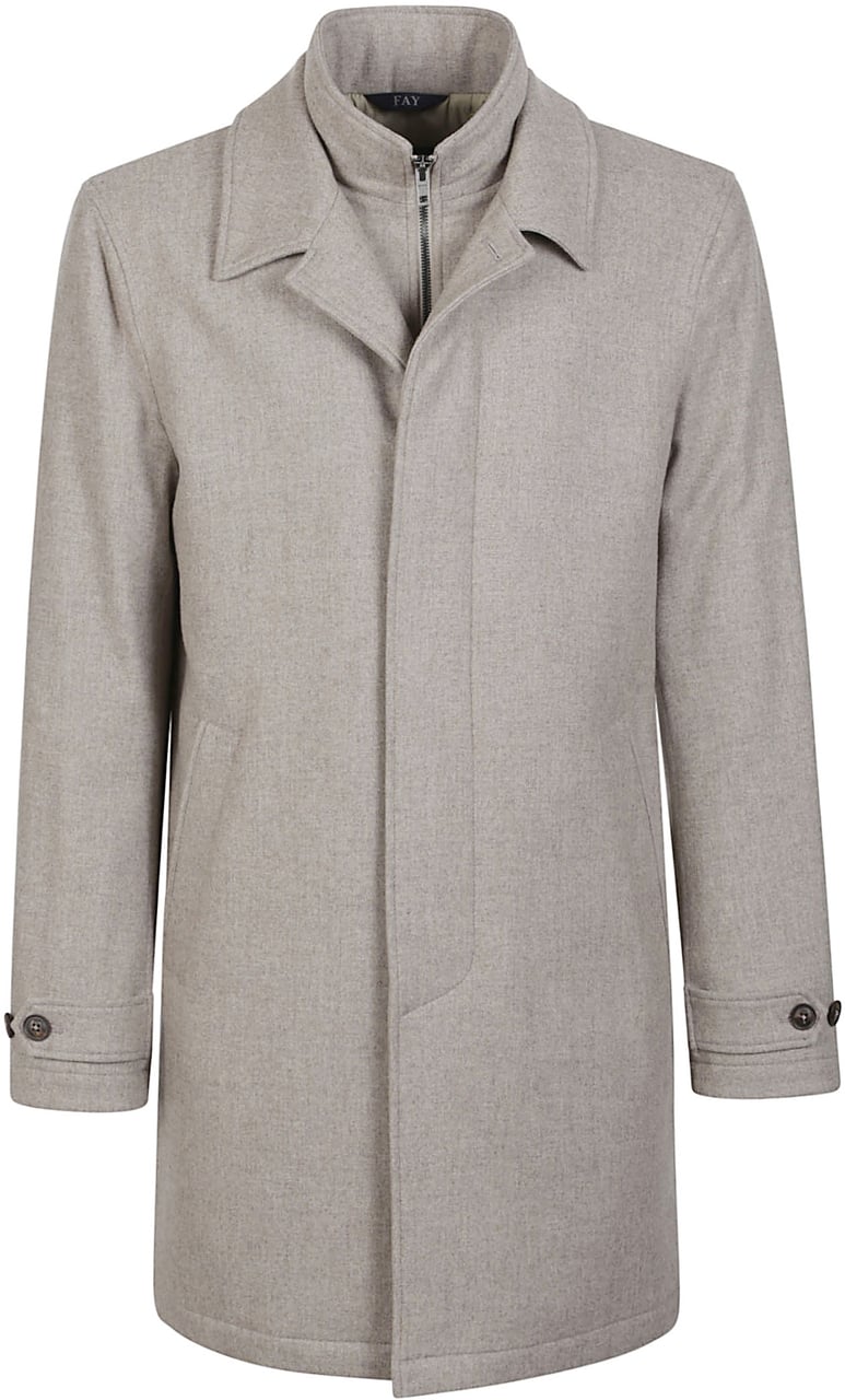 Fay Easy Morning Double Front Peacoat Brown Bruin