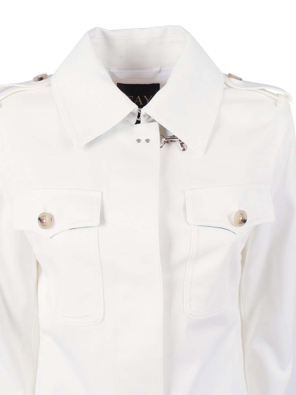 Fay Shirt Jacket Con Gancio Shirt Jacket Wit