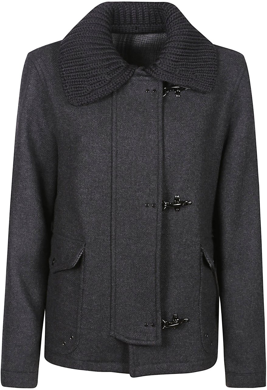 Fay Mini 3 Ganci Double-.face Jacket Grey Grijs