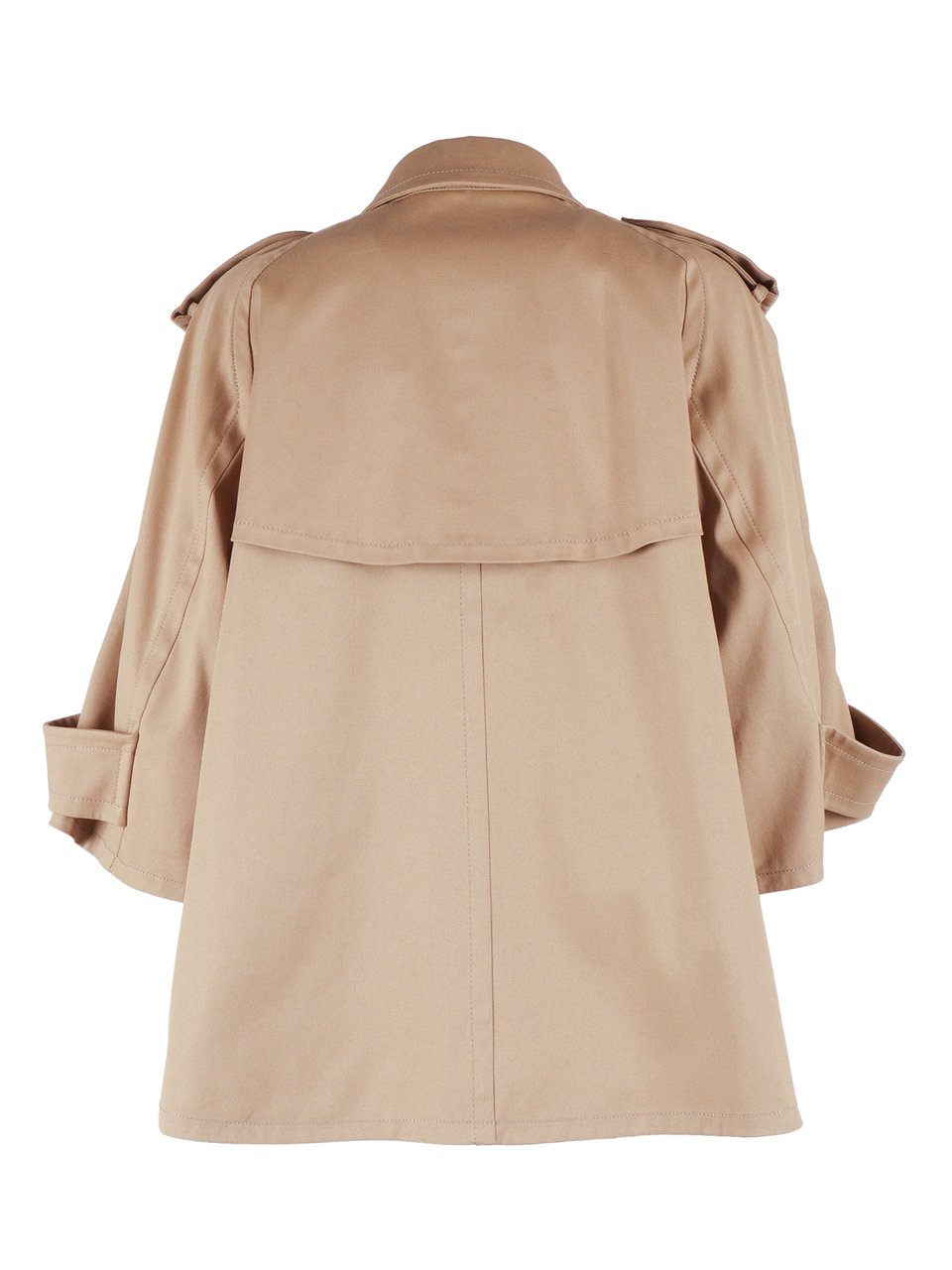 Fay Boxy Brown Trench Elbow-Length Sleeve Jacket Neutraal