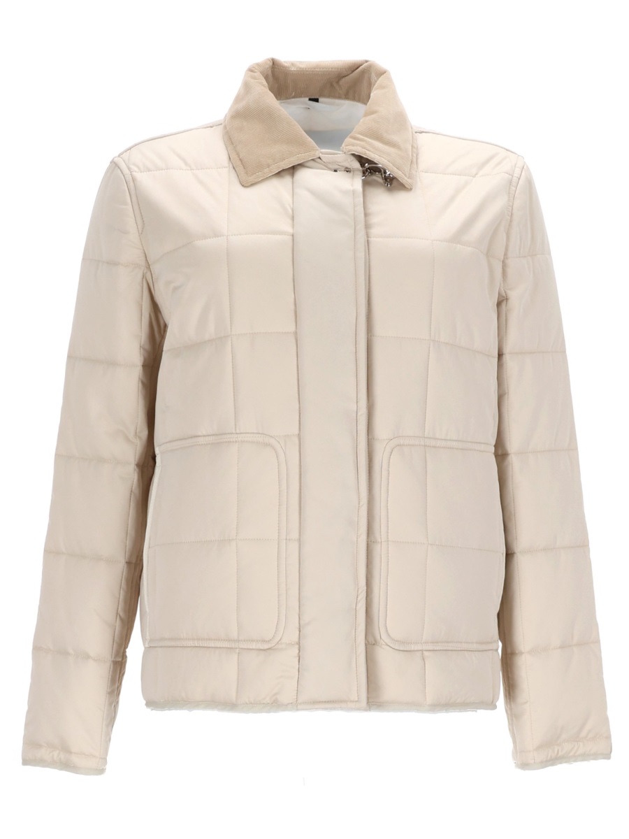 Fay Neutrals Quilted Boxy Field Jacket Grijs