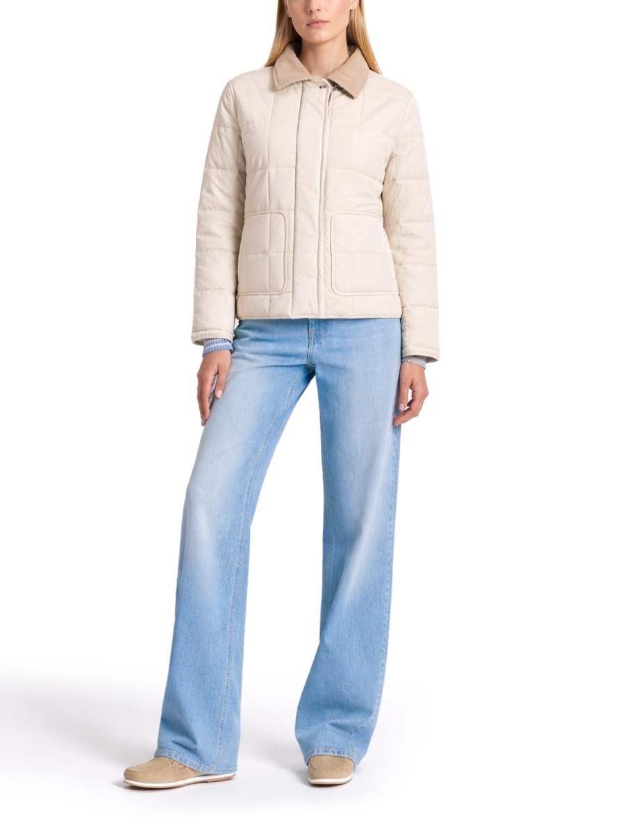 Fay Neutrals Quilted Boxy Field Jacket Grijs