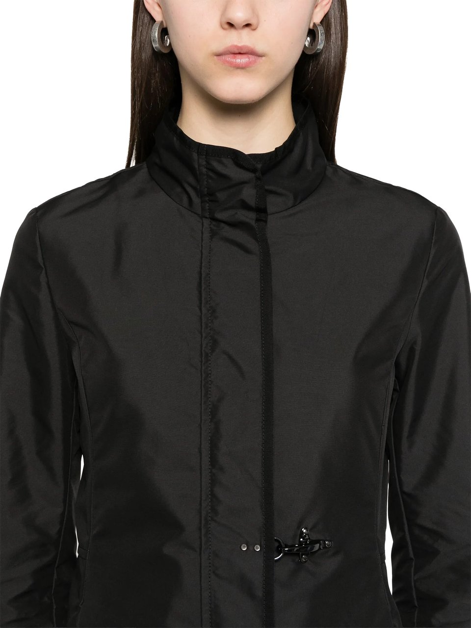 Fay Easy Virginia High Collar Short Coat Zwart