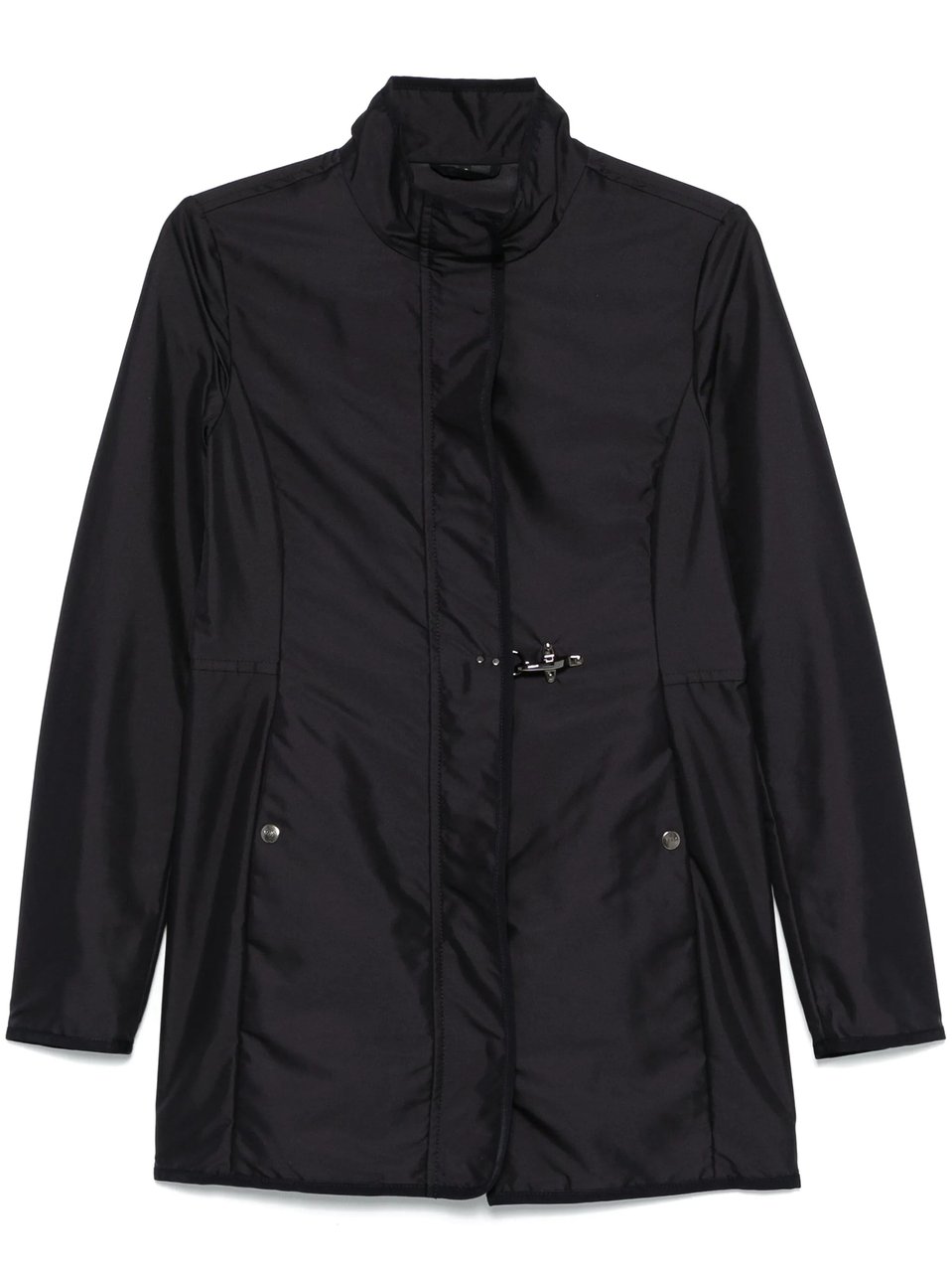 Fay Easy Virginia High Collar Dual Closure Coat Zwart