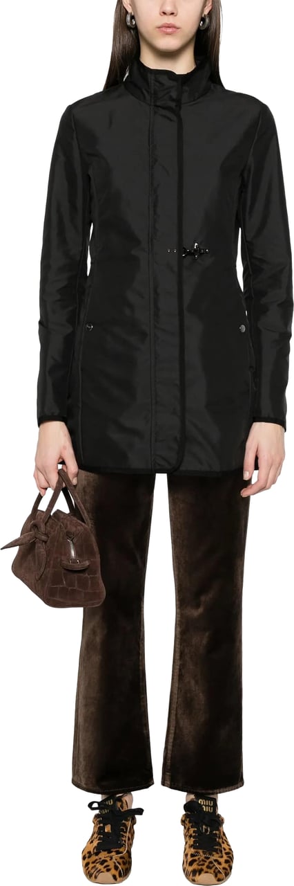 Fay Easy Virginia High Collar Short Coat Zwart
