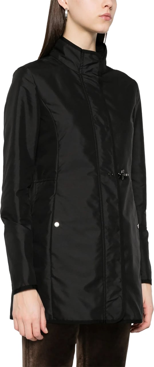 Fay Easy Virginia High Collar Short Coat Zwart