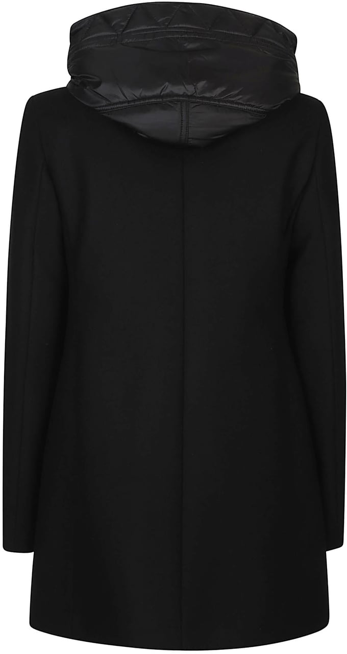 Fay Double Front Toggle Coat Black Zwart