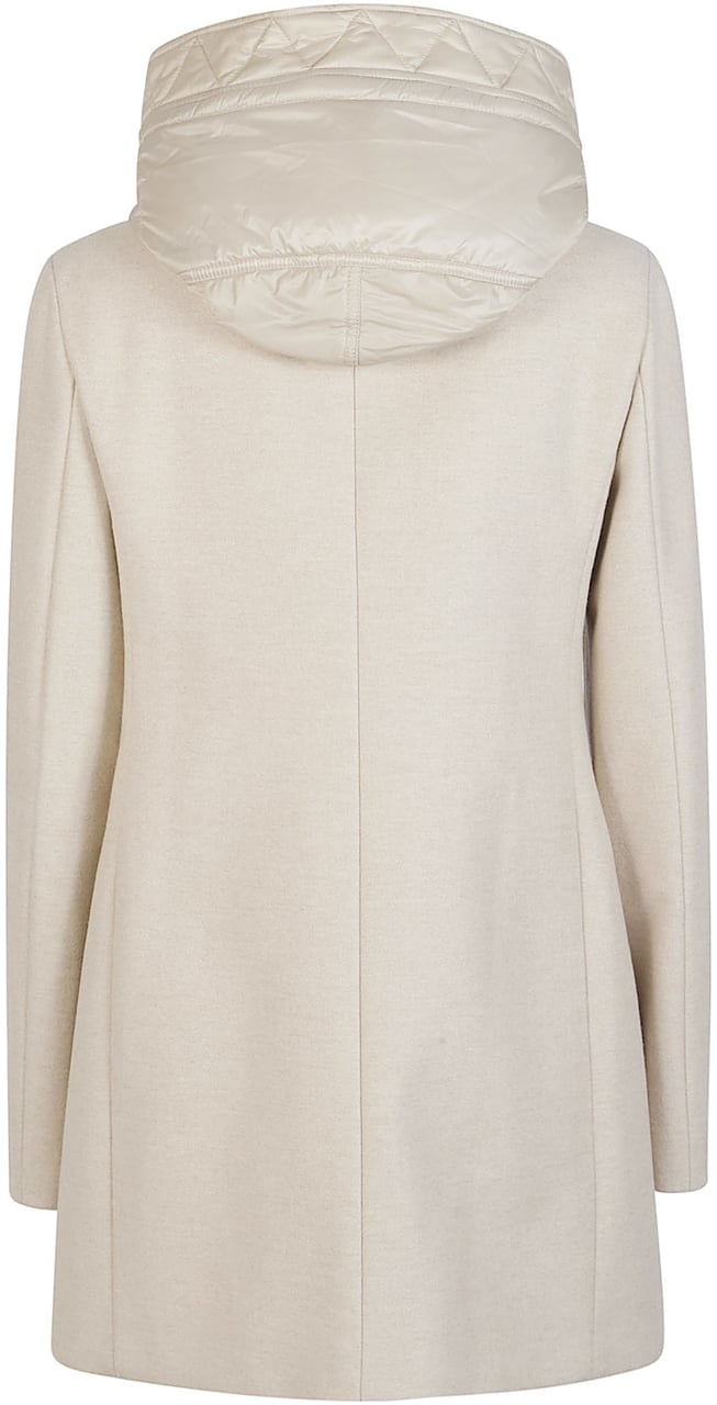 Fay Toggle Double Front Coat White Wit