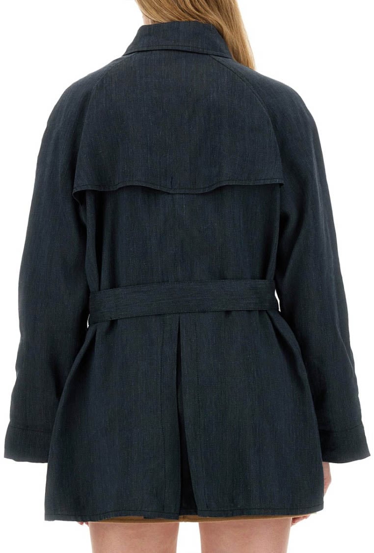 Fay Short Trench Coat Zwart