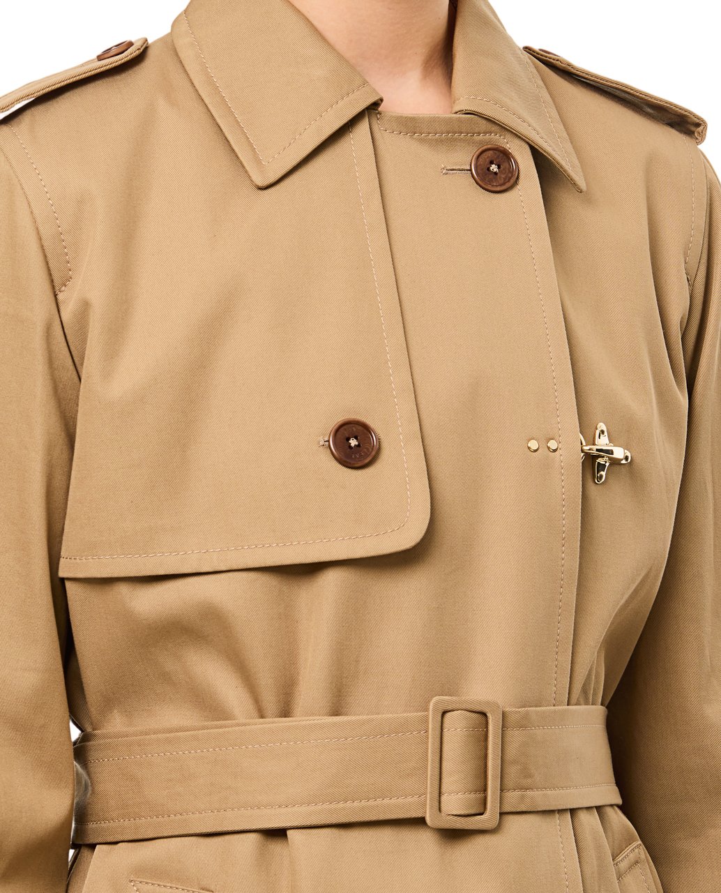 Fay Double-Breasted Trench Coat With Adjustable Straps And Classic Design Neutraal