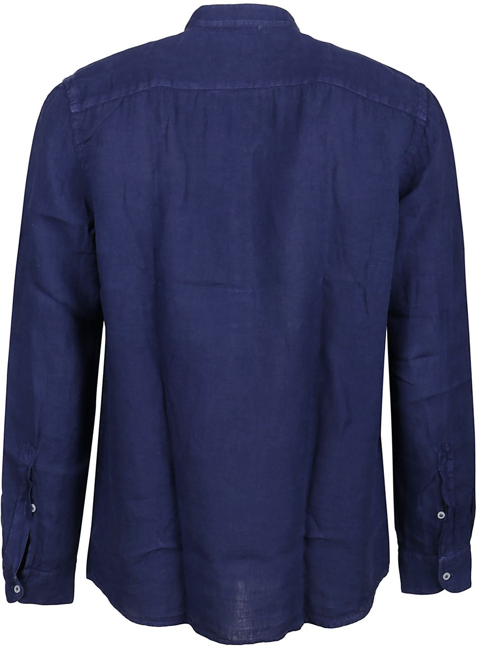 Fay Korean Collar Shirt Blue Blauw