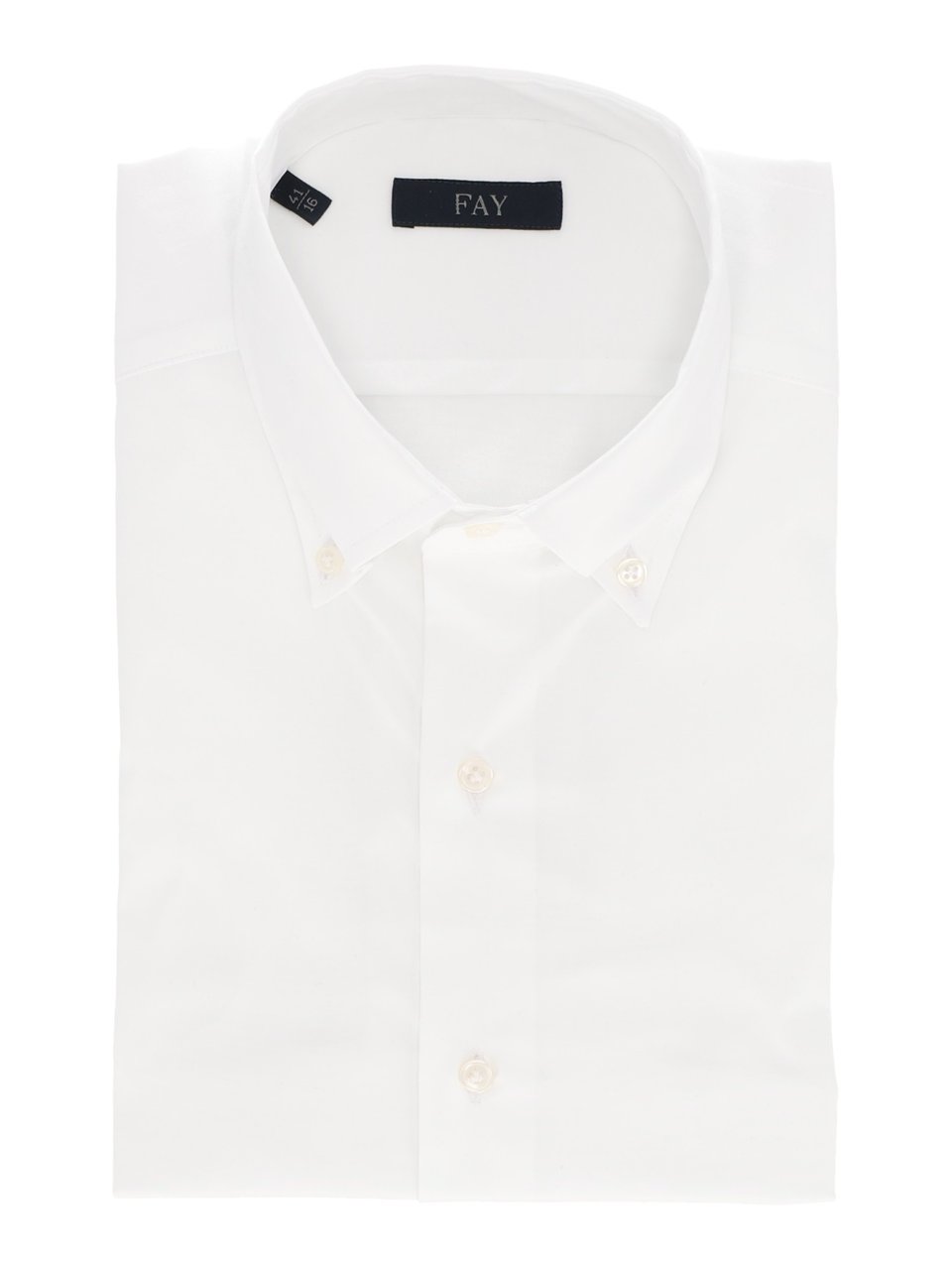 Fay Button Down Stretch Cotton Shirt Wit