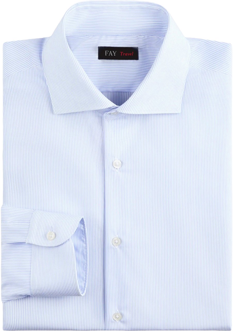 Fay Shirts Blu Elettrico Lichtblauw