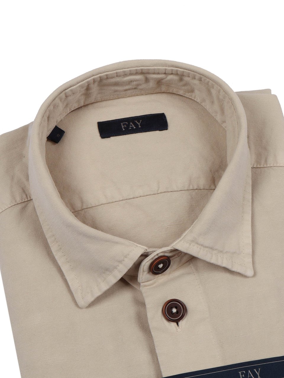 Fay Beige Tasconata Over Shirt Jacket Neutraal