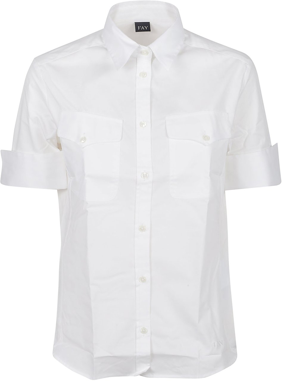 Fay Short Sleeve Shirt White Wit