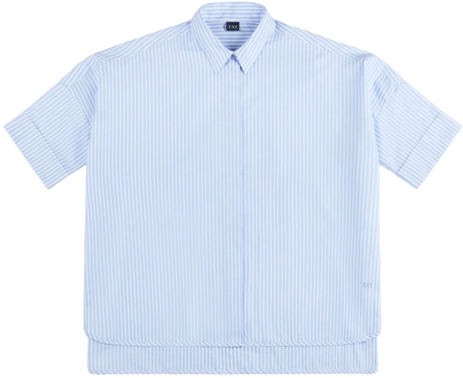 Fay Shirts Clear Blue Blauw