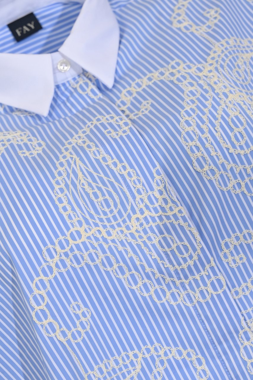 Fay Shirts Biancoceruleo Wit