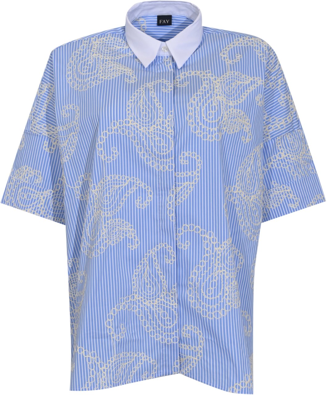 Fay Shirts Biancoceruleo Wit