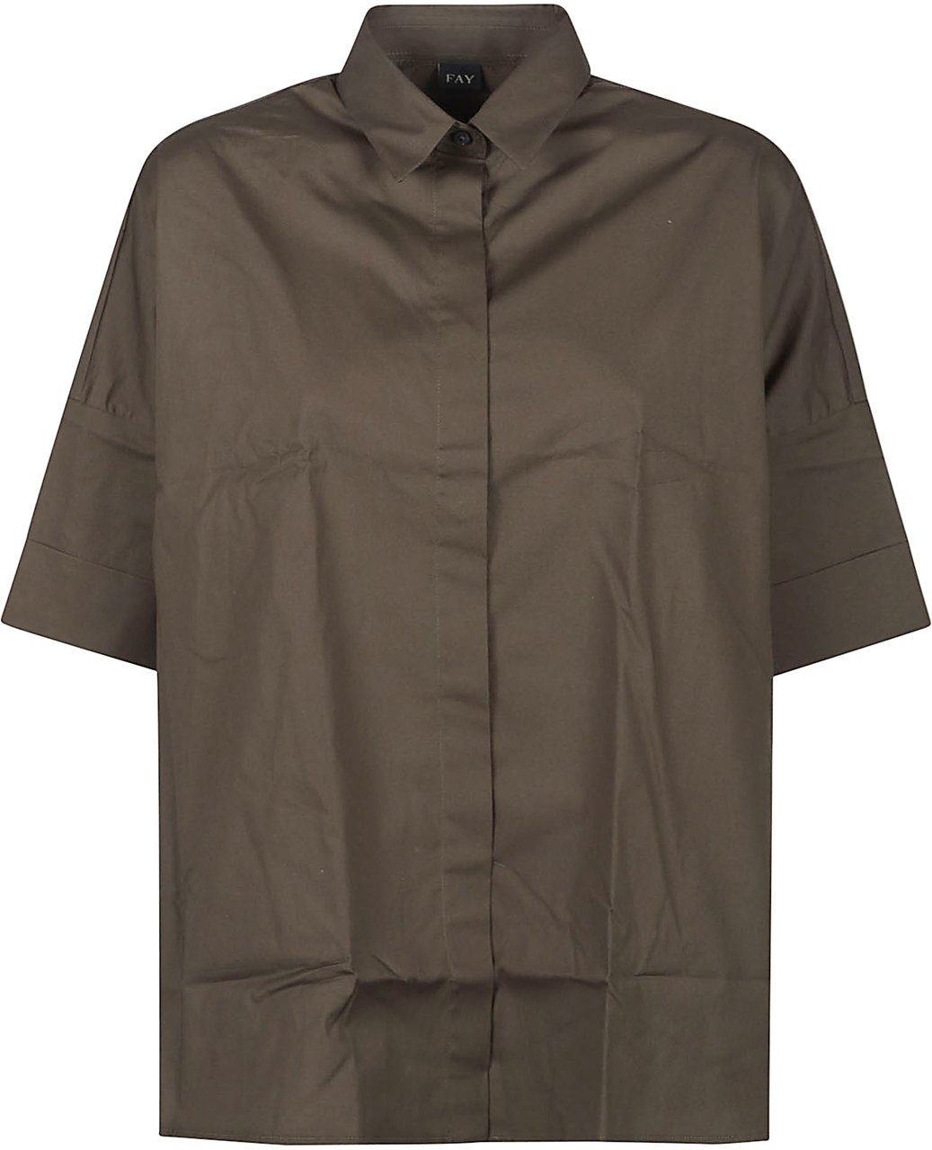 Fay 3/4 Sleeve Shirt Green Groen