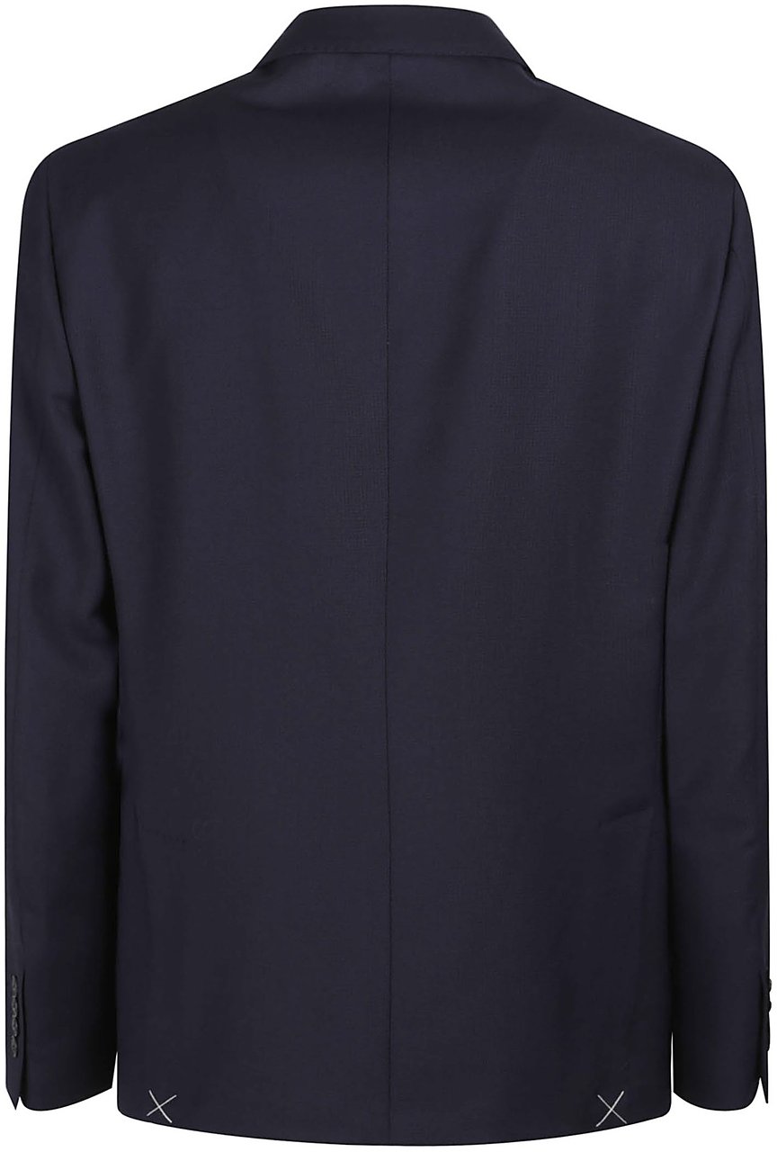 Fay Deconstructed Double-breasted Jacket Blue Blauw