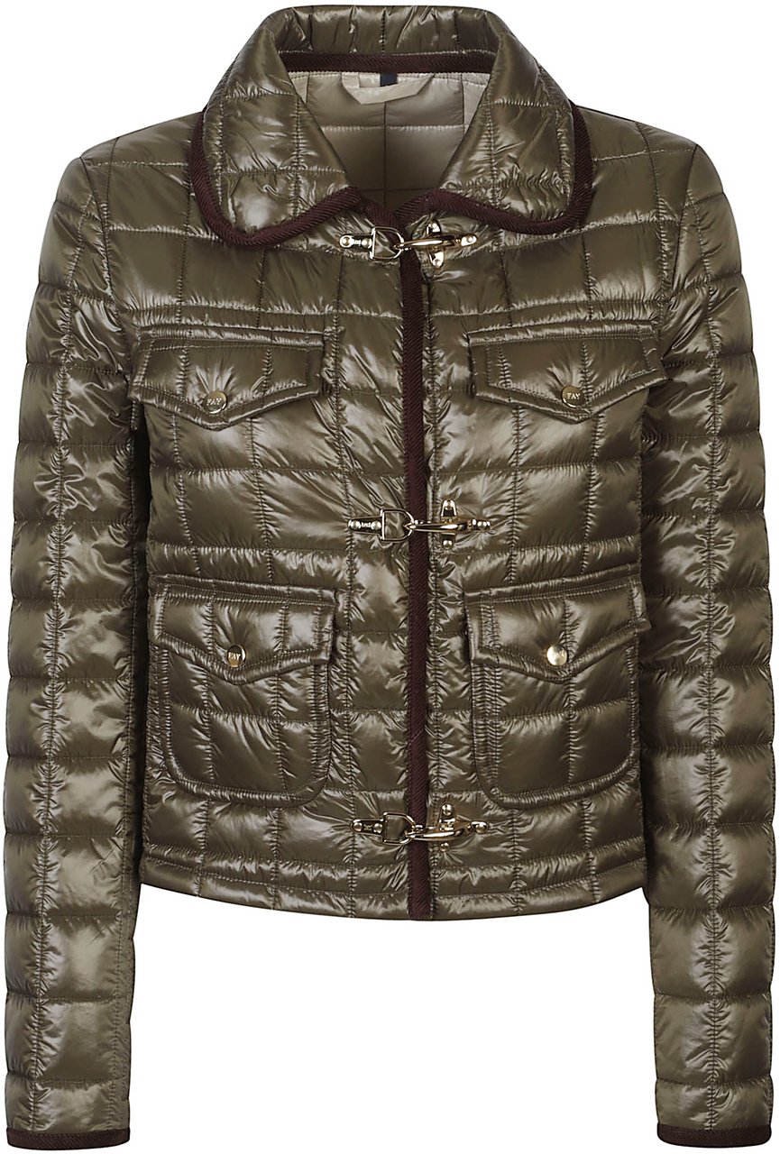 Fay 3 Gancio Down Jacket Green Groen