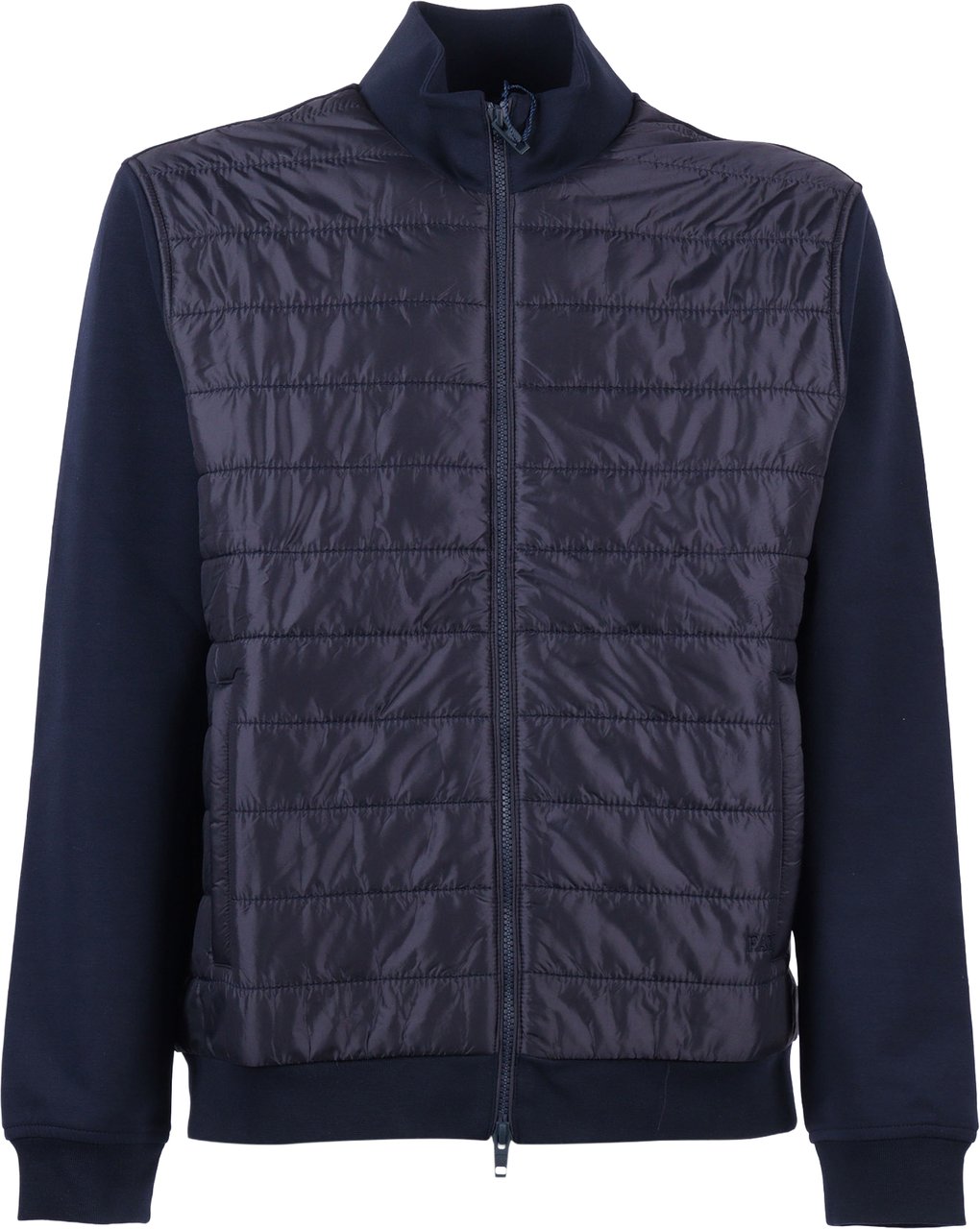 Fay Quilted Nylon Front Ribbed Casual Jacket Zwart