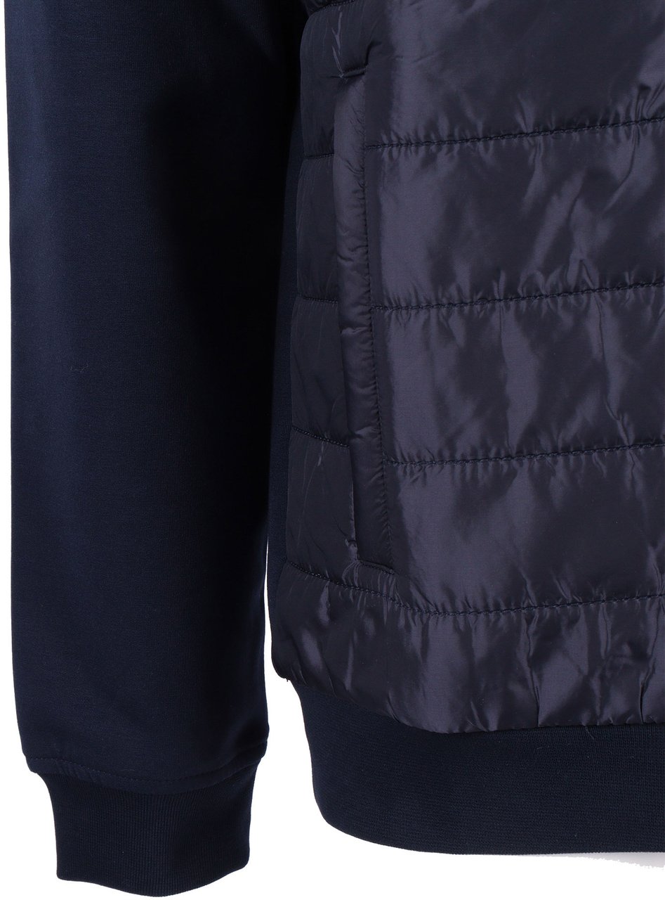 Fay Quilted Nylon Front Ribbed Casual Jacket Zwart
