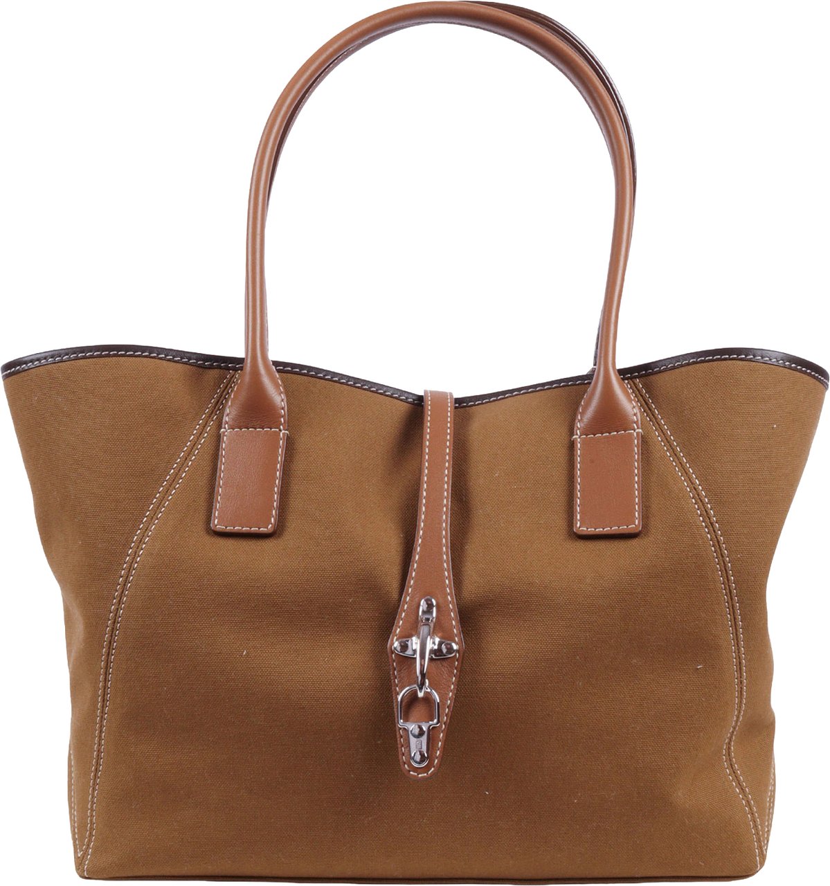 Fay Shopping Media Cotton Tote Bag Bruin