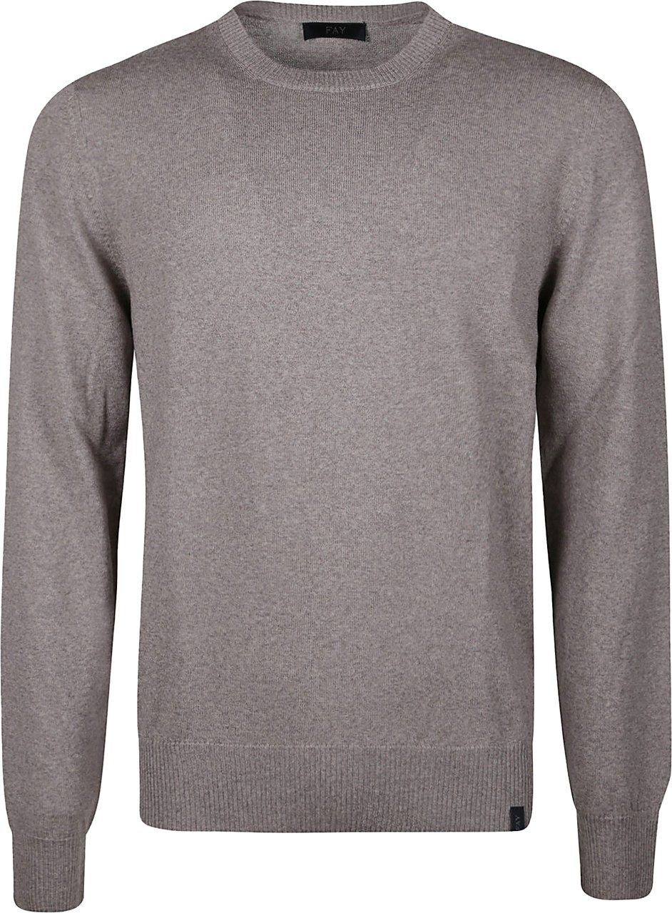 Fay Round Neck Sweater Green Groen