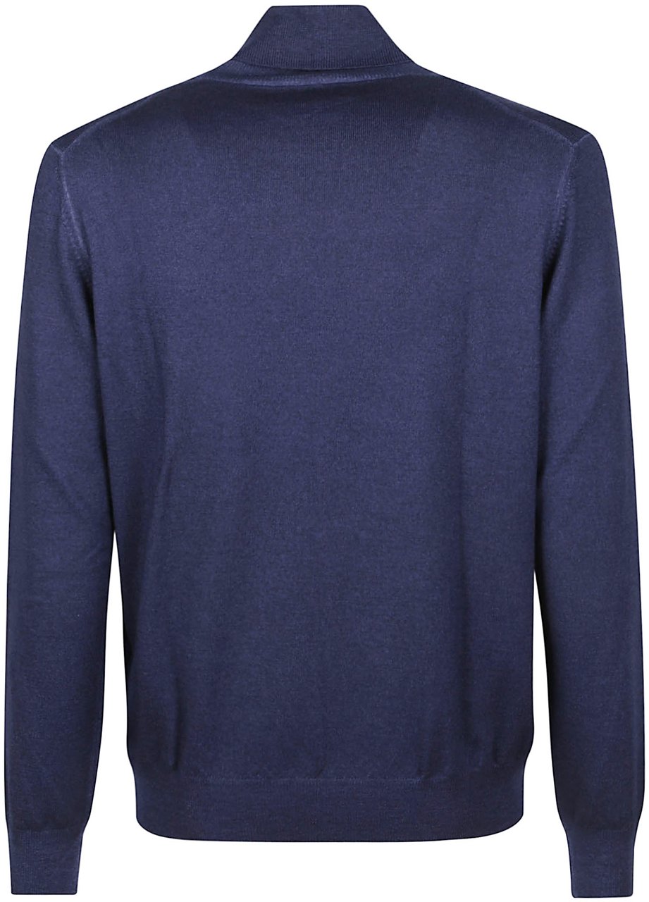 Fay Turtle Neck Sweater Blue Blauw