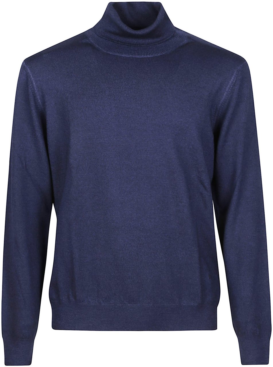 Fay Turtle Neck Sweater Blue Blauw