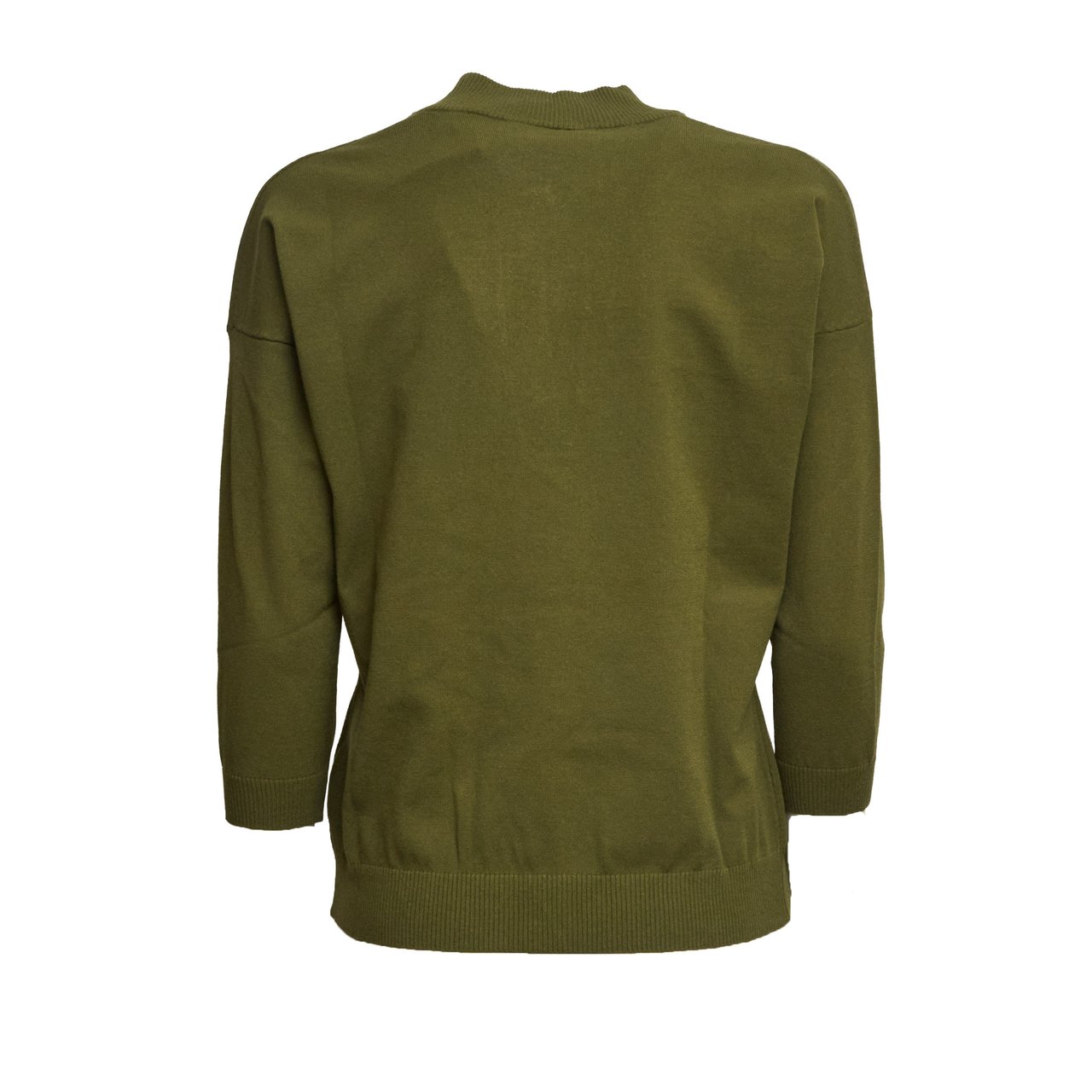 Fay Three-Quarter Sleeve V-Neck Sweater Groen