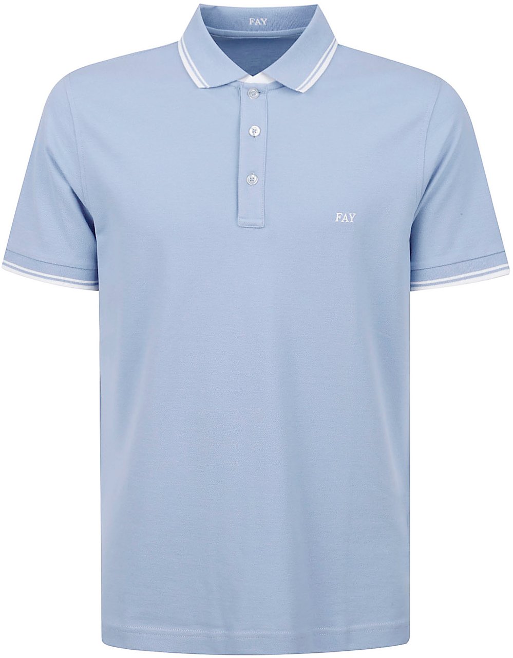 Fay T-Shirts And Polos Light Blue Blauw