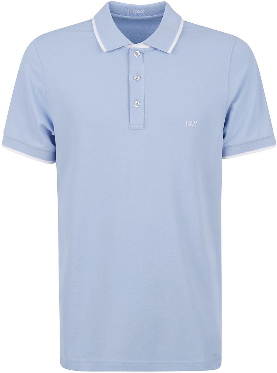 Fay T-Shirts And Polos Light Blue Lichtblauw