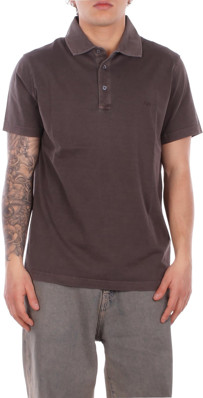 Fay T-Shirts And Polos Marrone Scuro Bruin