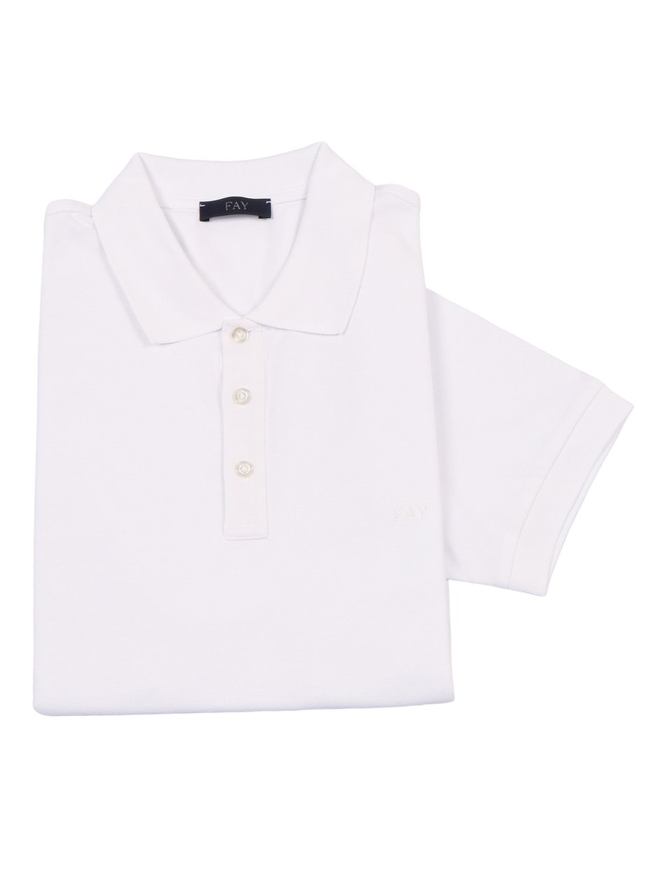 Fay Piquet Stretch Tonal Embroidery Polo Shirt Wit