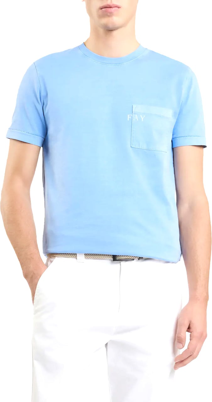 Fay T-Shirts And Polos Clear Blue Blauw