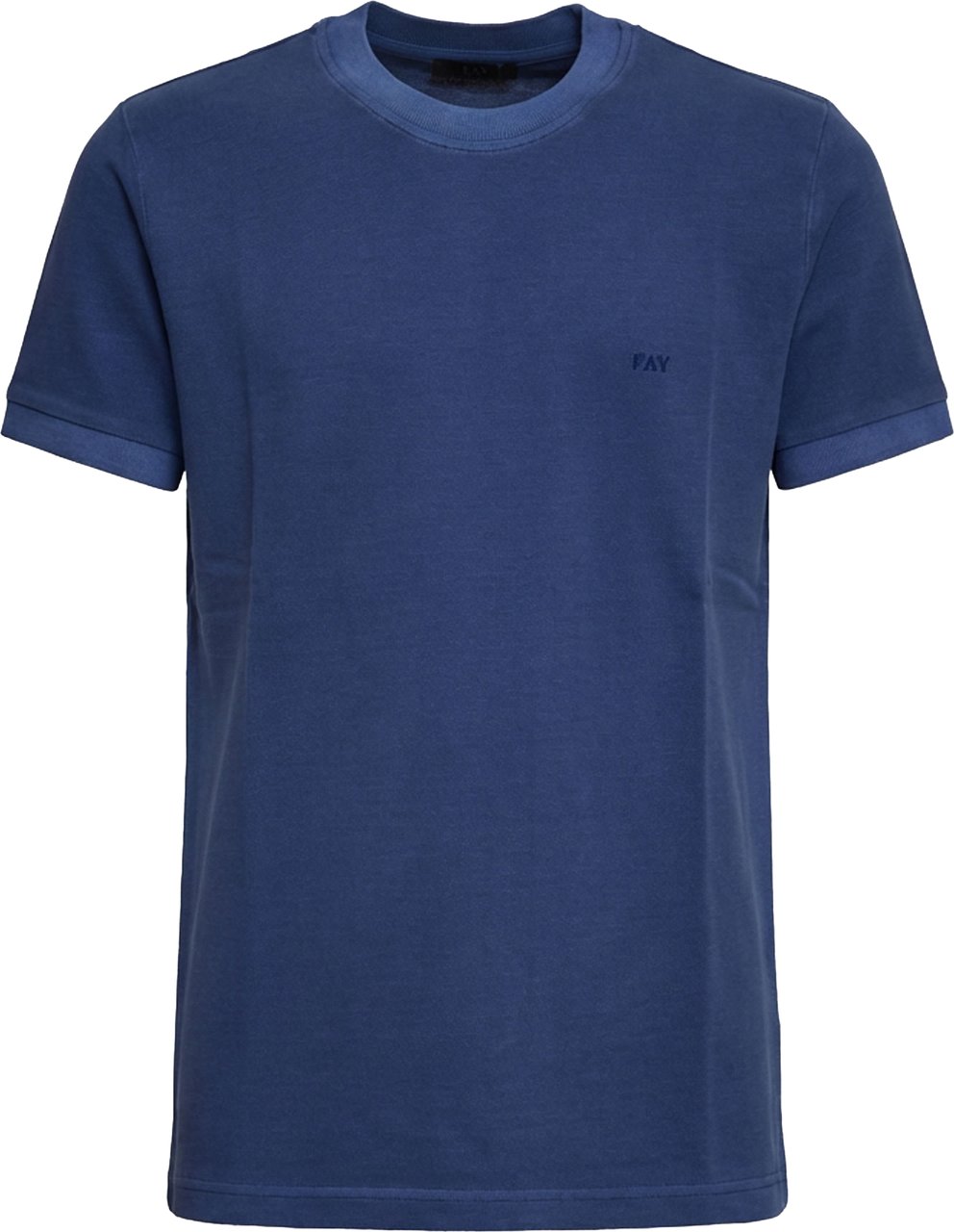 Fay T-shirt Piquet Tinta In Capo Blauw