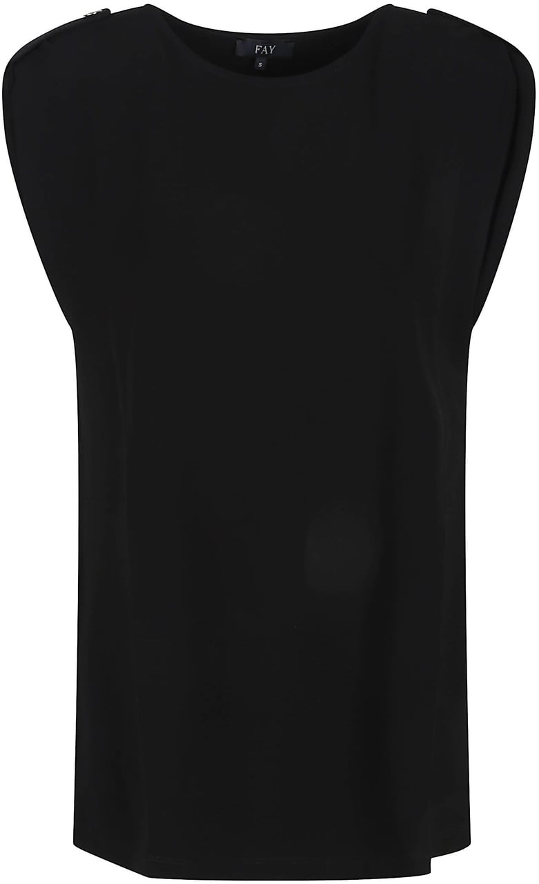 Fay Short Sleeve Blouse Black Zwart