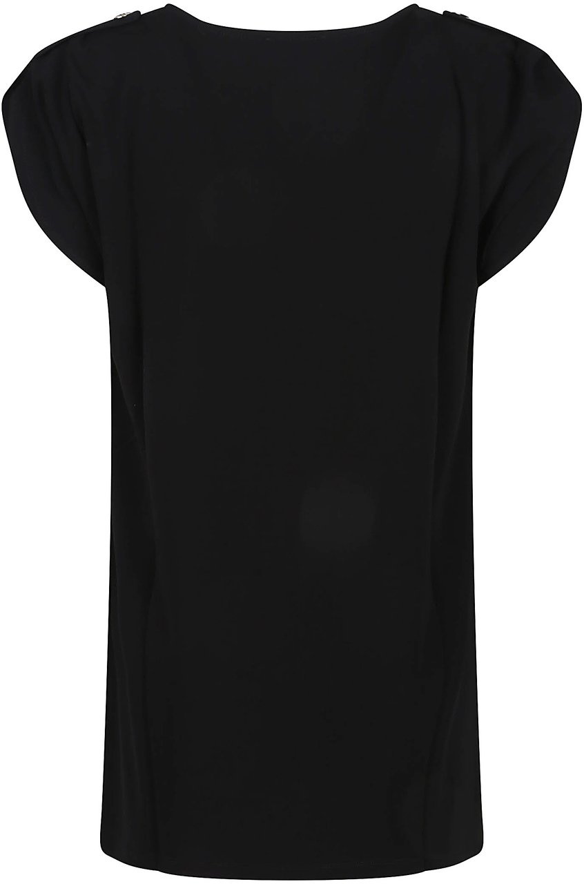 Fay Short Sleeve Blouse Black Zwart