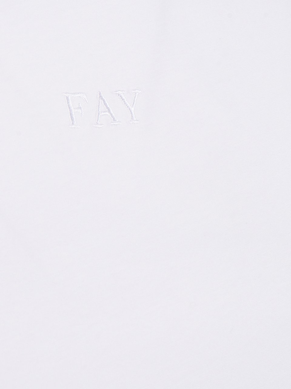 Fay Minimalistic Cotton Embroidered T-Shirt Wit